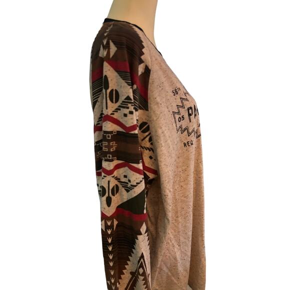 Parish Nation Aztec Graphic Print Long Sleeve Shirt, Size 2XL - Picture 2 of 4